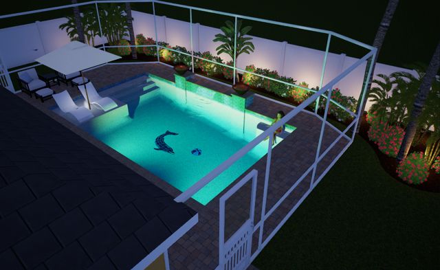 Project 3, pool design at night