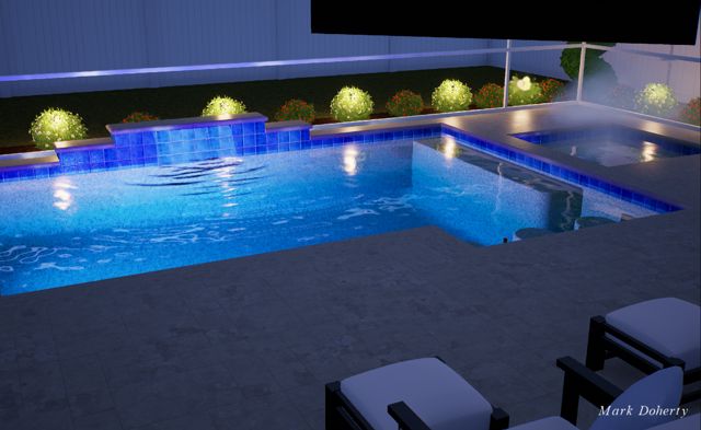 Project 6, pool design at night