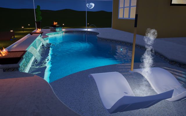 Project 8, pool design by day
