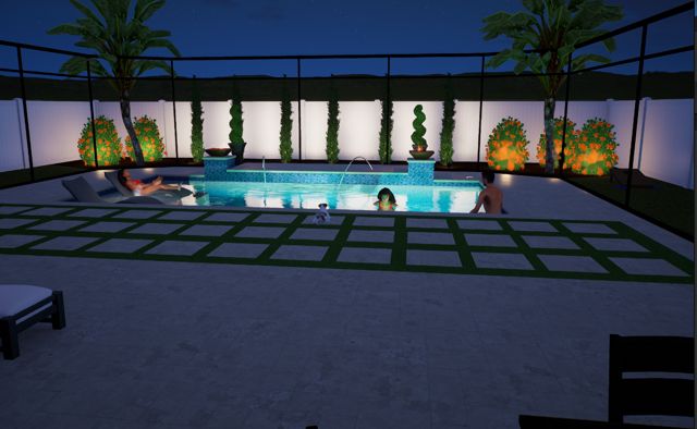 Project 10, pool design at night