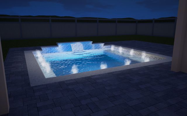 Project 11, pool design at night